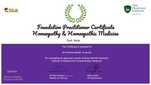 Certified Homeopathy Practitioner