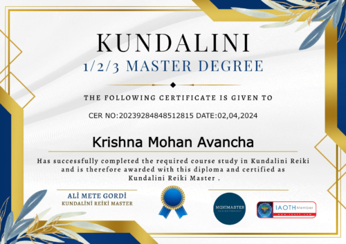 Kundalini Master certificate